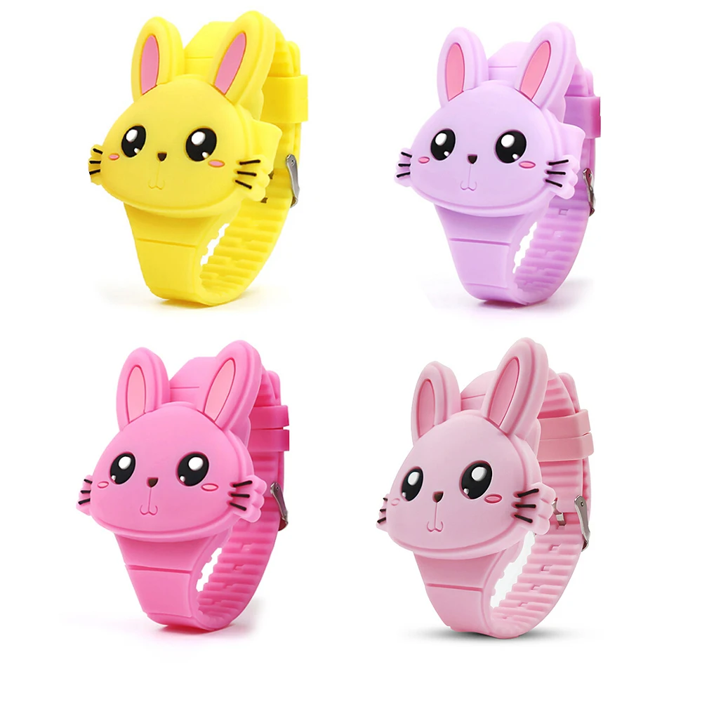 children's Watches LED cartoon cute rabbit toy kid watch Silicone Wrist Watches flip bracelet watch for girl hour relogio children's Watches LED cartoon cute rabbit toy kid watch Silicone Wrist Watches flip bracelet watch for girl hour relogio