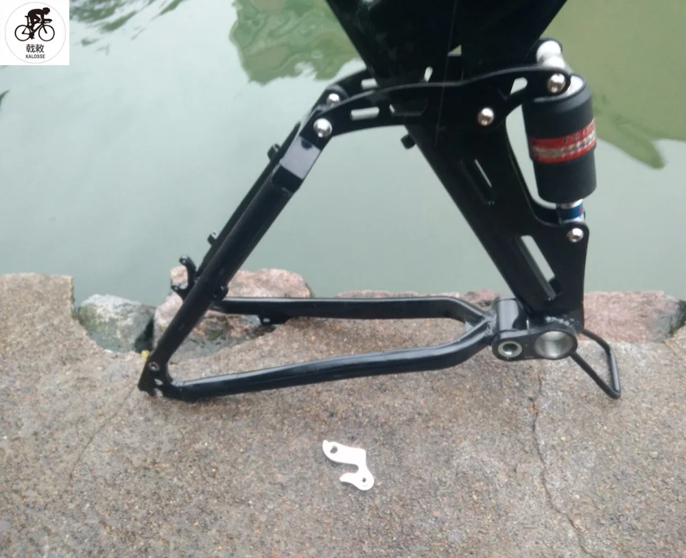 Cheap Kalosse Folding bicycle frame  26 inch  wheels  DIY  colors   travel  165mm Full suspension   mountain  bike frame 3