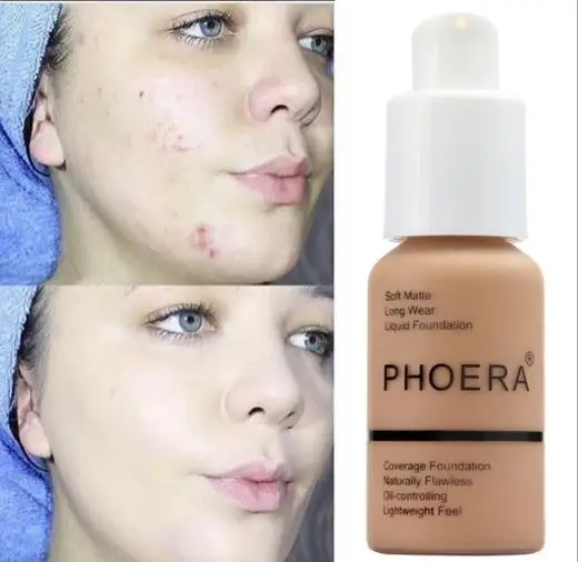 PHOERA 30ml Matte Long Wear Soft Foundation Liquid Face Makeup Coverage Foundation Naturally Oil-controlling Lightfeel Cream