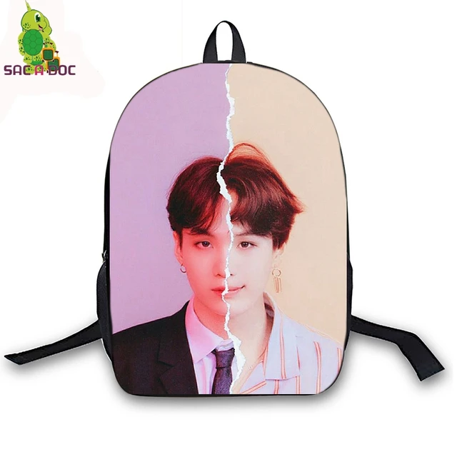 BTS Idol JUNGKOOK SUGA Backpack Children School Bags Bangtan Boys Kpop