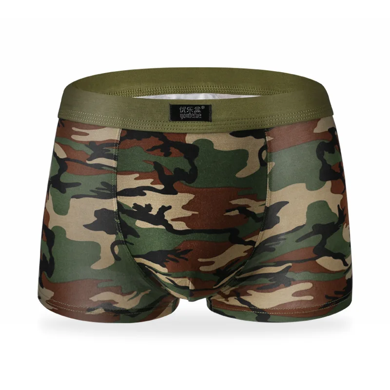 New Mens Military Camouflage Printing U shaped Pouch Boxer Underpants