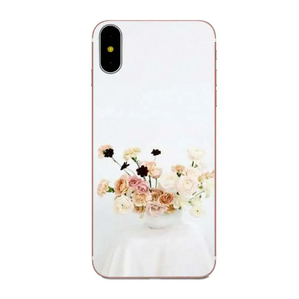 Цветы на мраморе ТПУ чехол для Apple iPhone X XS Max XR 4 4S 5 5C 5S SE 6 6S 7 8 Plus|Чехлы-накладки| |