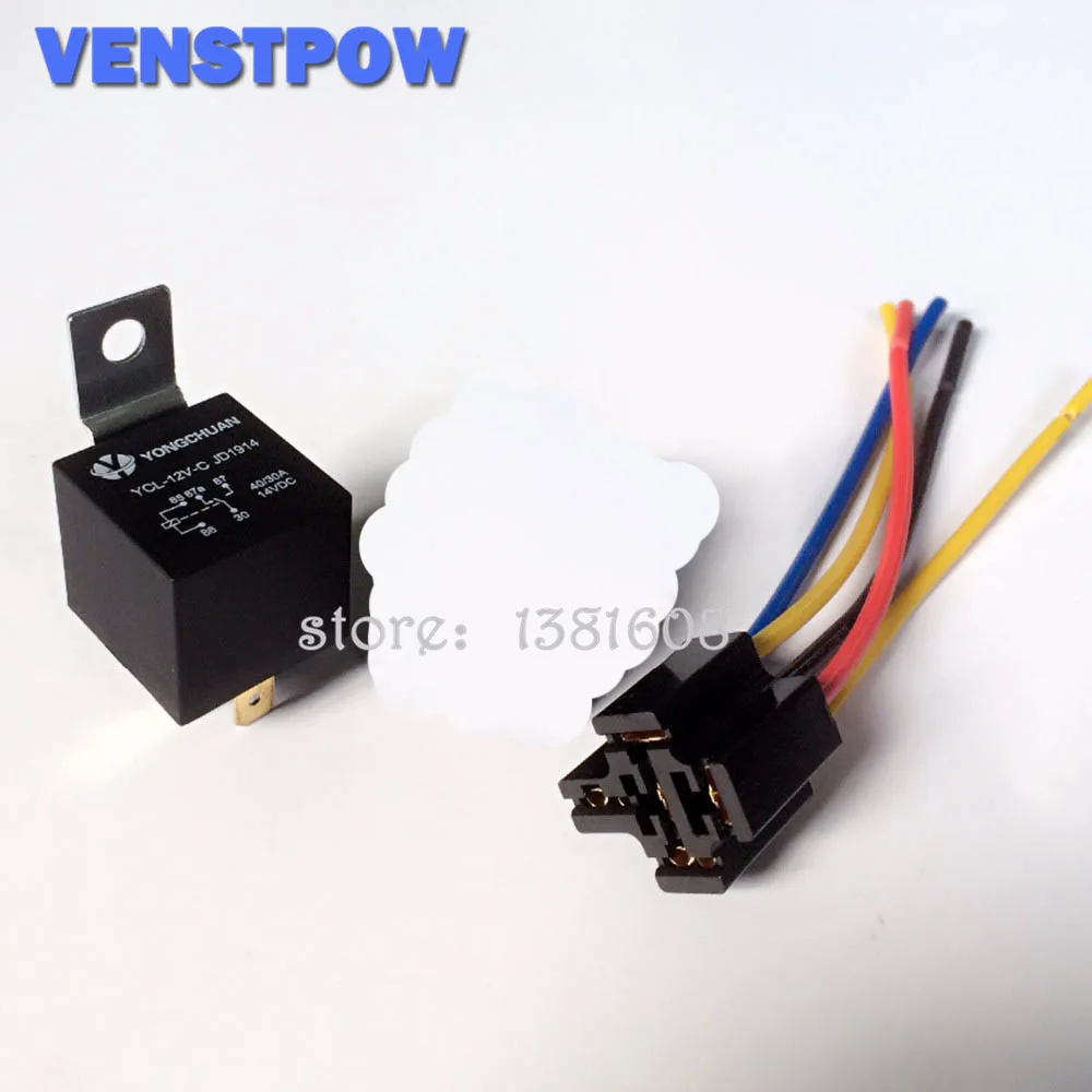 1SET Auto Relay & Socket, 5 Pin 40A Waterproof Relay/ Automotive Relay