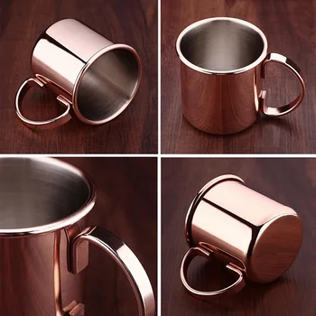 

Copper-plated Mugs Stainless Steel Cocktail Glasses Moscow Mule Cocktail Mugs J2Y