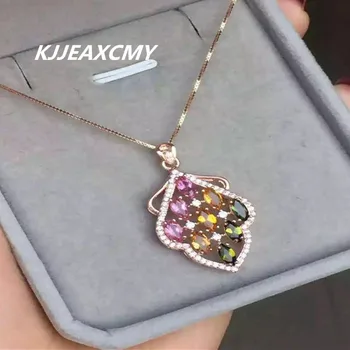 

KJJEAXCMY Boutique jewelry 925 silver inlaid precious pendant, natural tourmaline, gemstone female