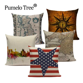 

Stripe usa English union jack American Flag Throw Pillow Cases 45Cmx45Cm Square Top King Size Bed Printing Cushions Pillow