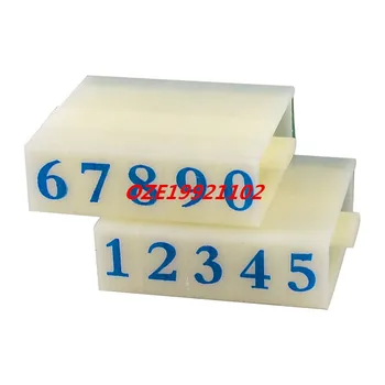 

Beige Plastic Housing Green Rubber 0-9 Digits Arabic Numerals Stamp