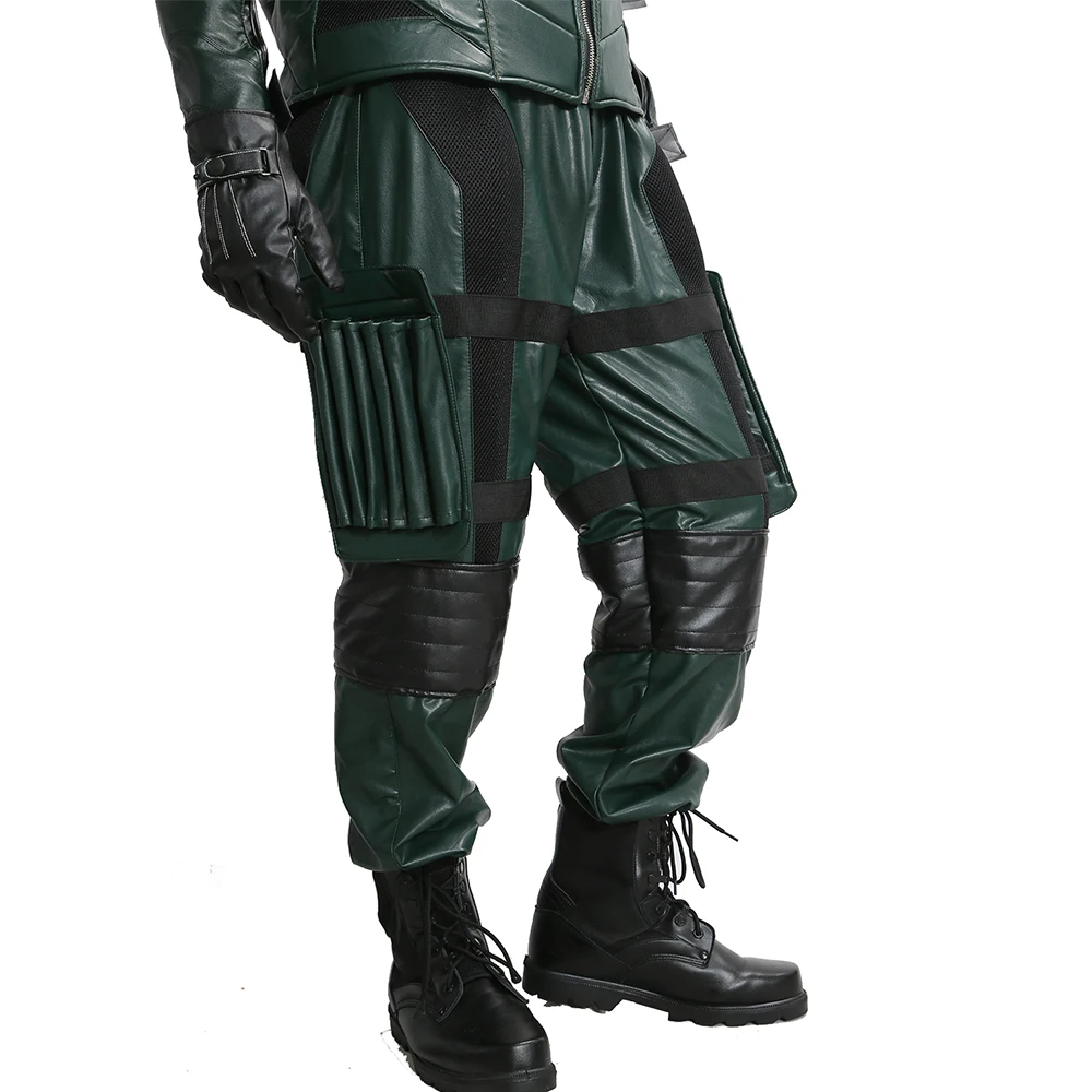XCOSER стрела костюм Зеленая Стрела сезон 4 супергерой Оливер Королева Полный наряд косплей костюм для Хэллоуина зеленый взрослый размер