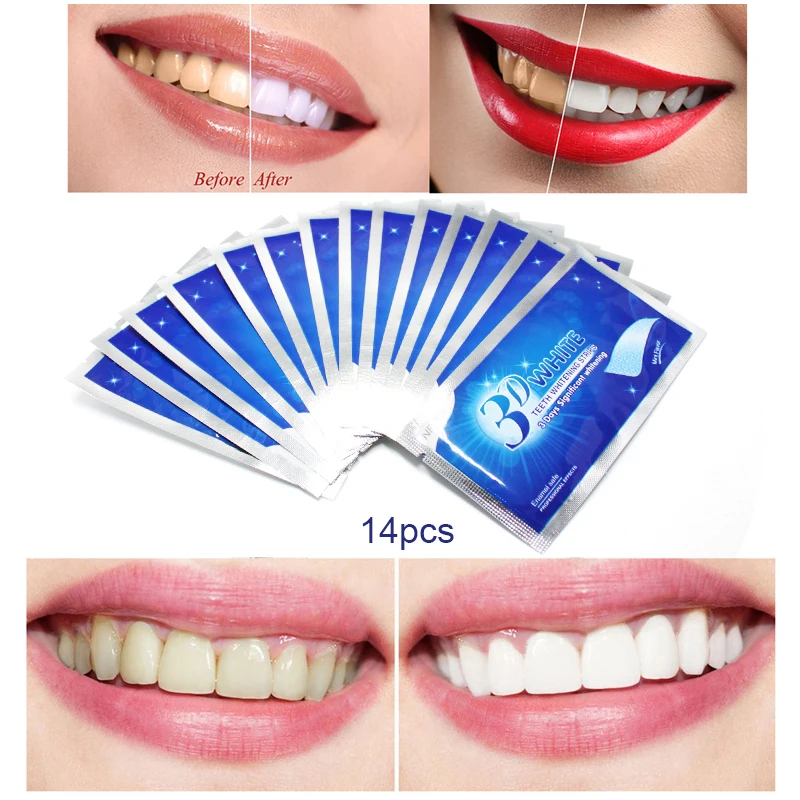 

28Pcs Dental Teeth Whitening Strips 3D White Gel Oral Hygiene Care Double Elastic Teeth Strips Whitening Dental Bleaching Tools