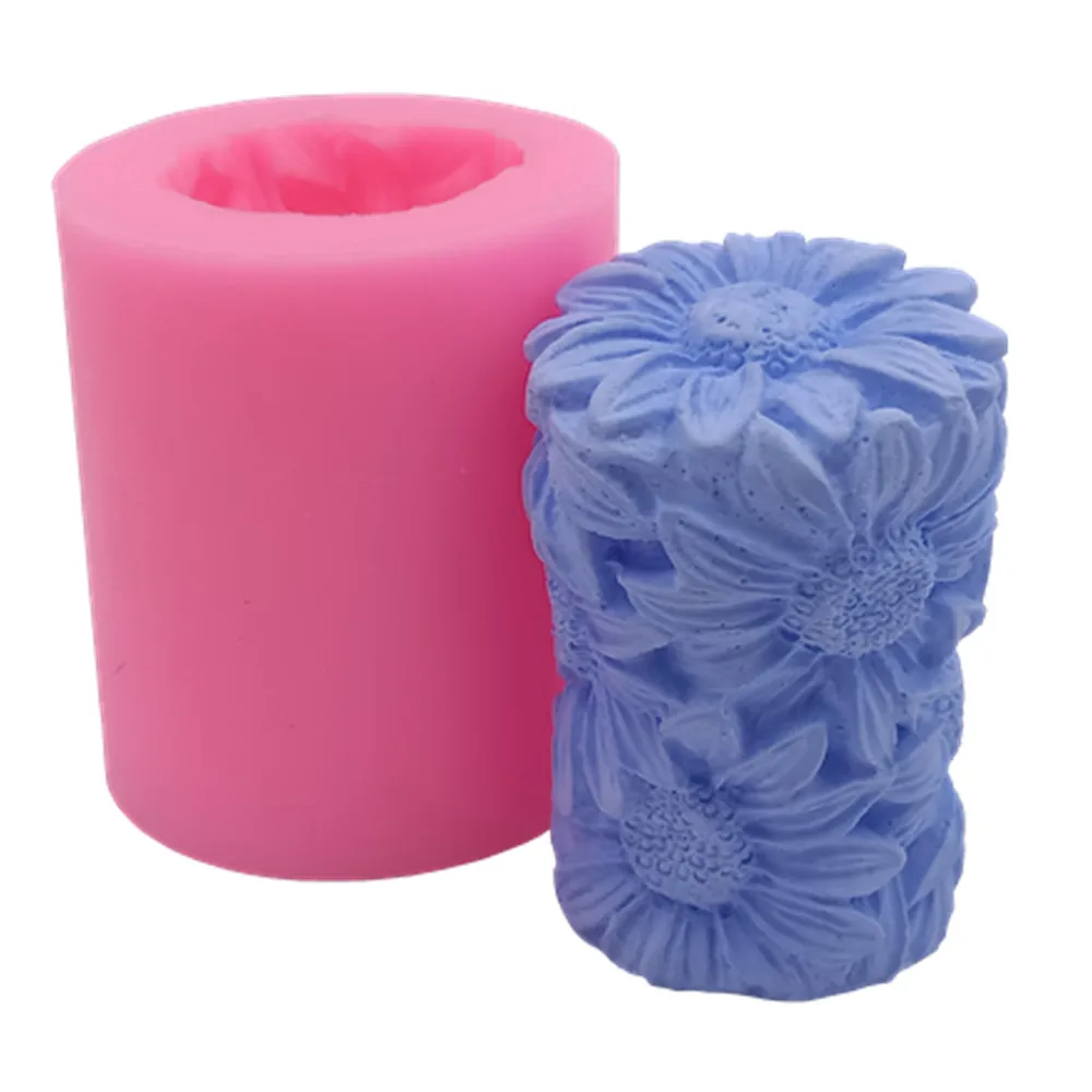 

Sunflower Design Silicone Candle Mold Soft Silicone Mold for Art Candle Making
