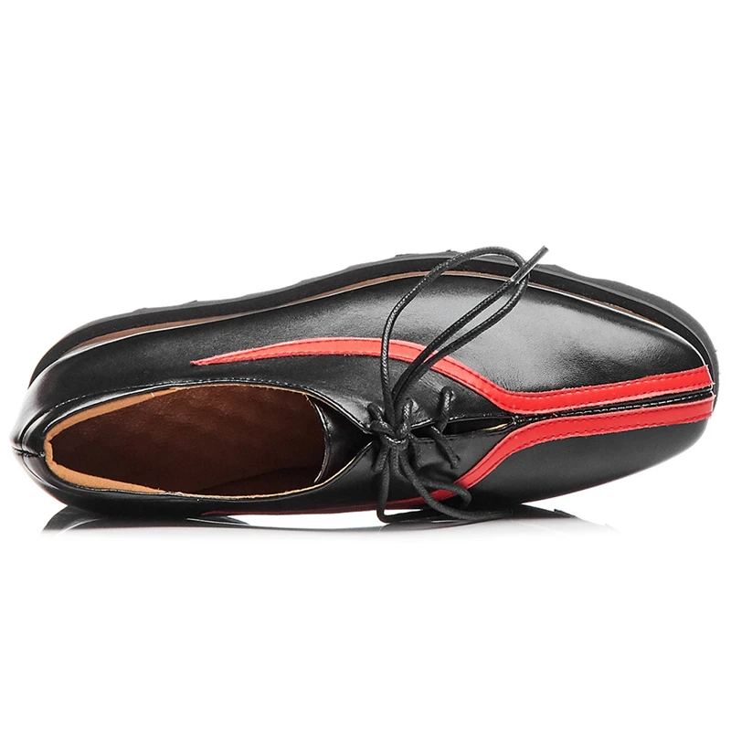 Nuevo De Tamaño Oficina Primavera Mujer Vaca Fiesta Plataforma Zapatos Lujo 33 Otoño Cuero Grande Hembra Negro Plana Sarairis blanco Planos 42 dqC56XCw