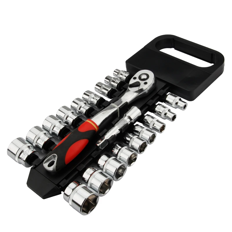 Crv quick release reversible ratchet socket wrench set