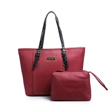 2 Sets bolsas Compuestas Marca Bolsas Para Mujeres de la Alta Calidad de Hombro Bolsas de Mensajero de la Señora Remaches Bolso de Mano bolsa feminina