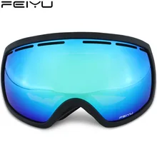FEIYU Открытый путешествия катание на горных лыжах очки зеркало двойной противотуманный открытый близорукость кокер одной пластины взрослых очки ТПУ+ PC