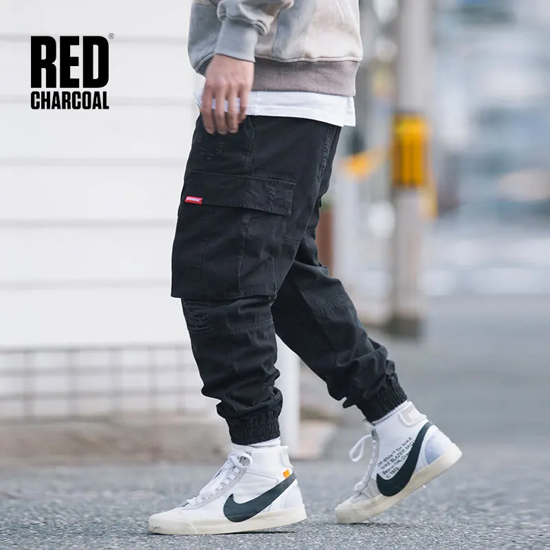 

Red Charcoal 2019 Washed Jogger Pants Big Pocket Loose Cargo Pant