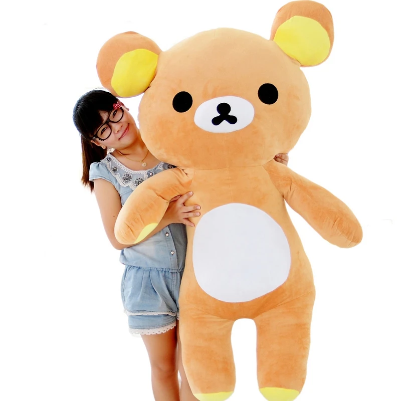

Dorimytrader Hot 140cm Giant Soft Anime Rilakkuma Plush Toy Large Stuffed Cartoon Relax Bear Doll Pillow Children Present 55inch