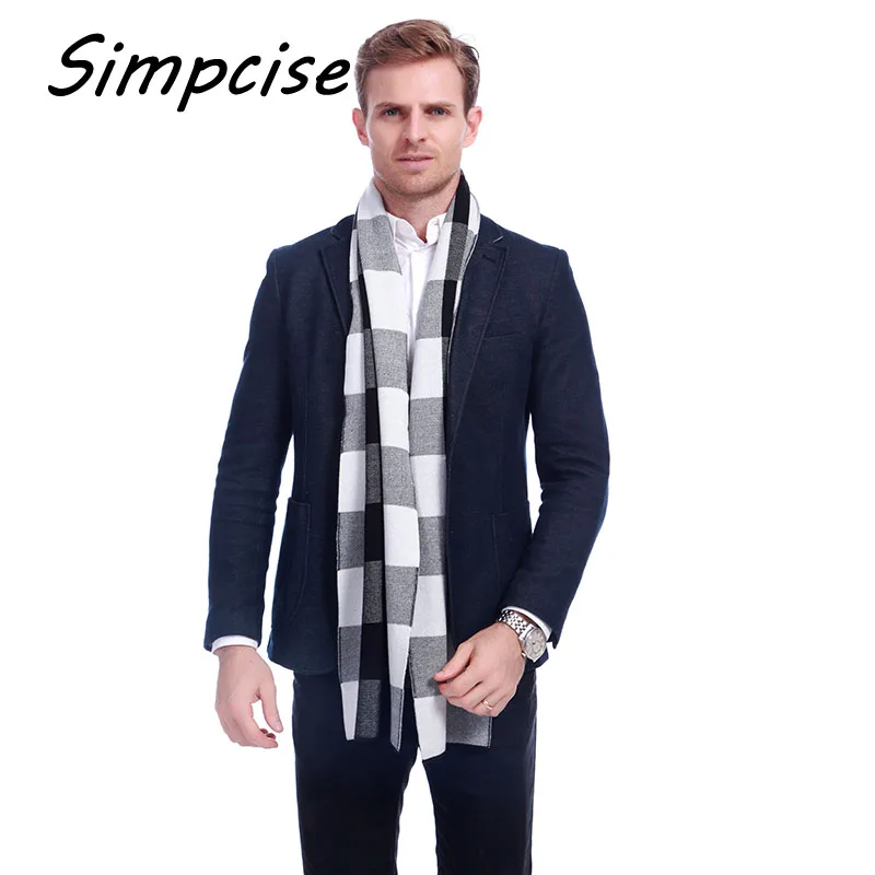 man scarf New Design Brand Scarf Elastic Winter Warm Luxury Scarves Echarpe Acrylic knitted Scarf Man A3A18935 mens cotton scarf
