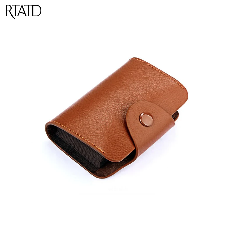 

RTATD Genuine Leather Unisex Business Card Holder Wallet Bank Credit Card Case ID Holders Women CardHolder B166