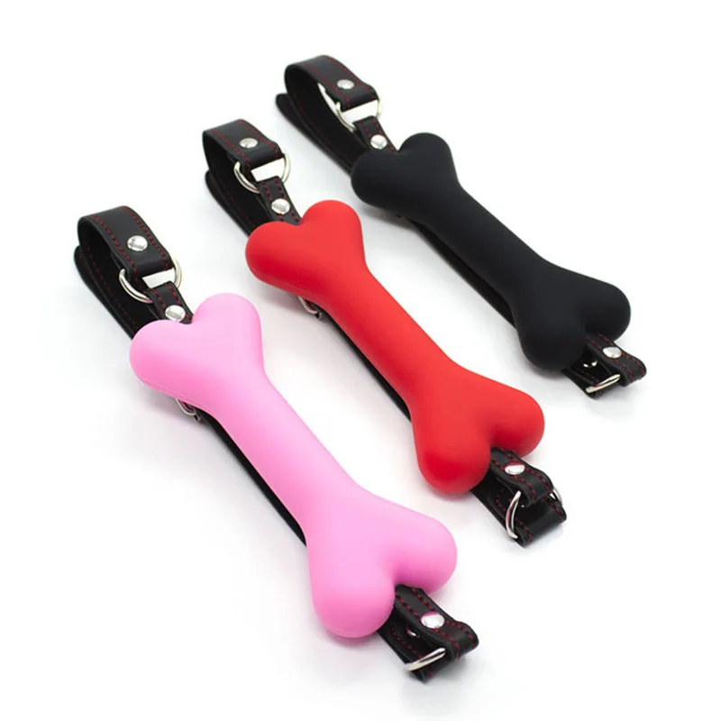 Силикон унисекс искусственная кожа собака кость рот кляп для пары сексуальная