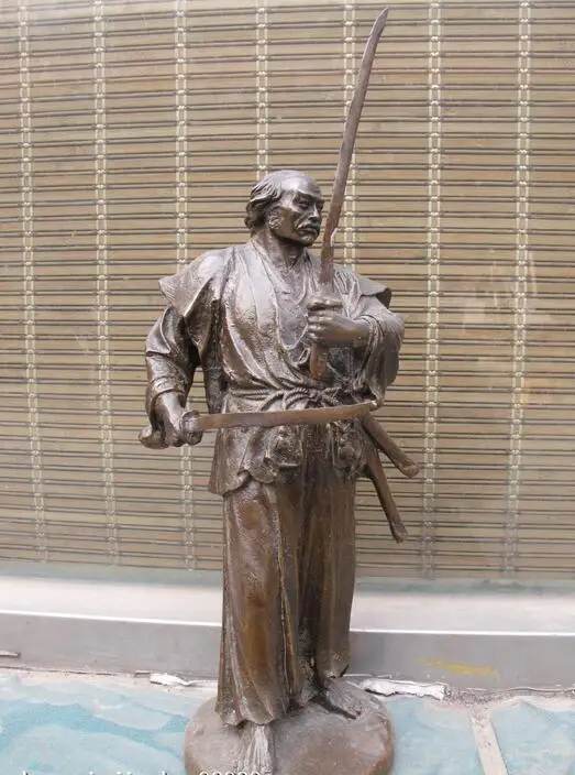 pure bronze Copper Art statue Japan warrior Samurai sculpturein