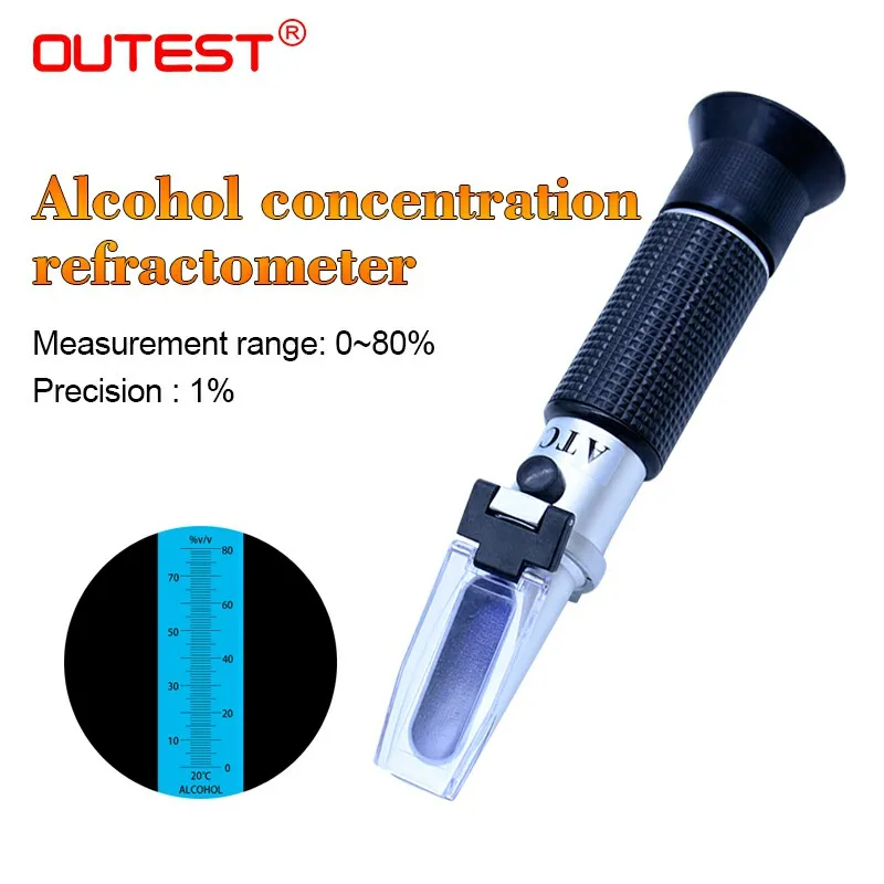 OUTEST Refractometer Alcohol Alcoholometer meter 0~80%V/V ATC Handheld Tool Hydrometer RZ122 concentration spirits tester wine цена OUTEST Refractometer Alcohol Alcoholometer meter 0~80%V/V ATC Handheld Tool Hydrometer RZ122 concentration spirits tester wine цены онлайн