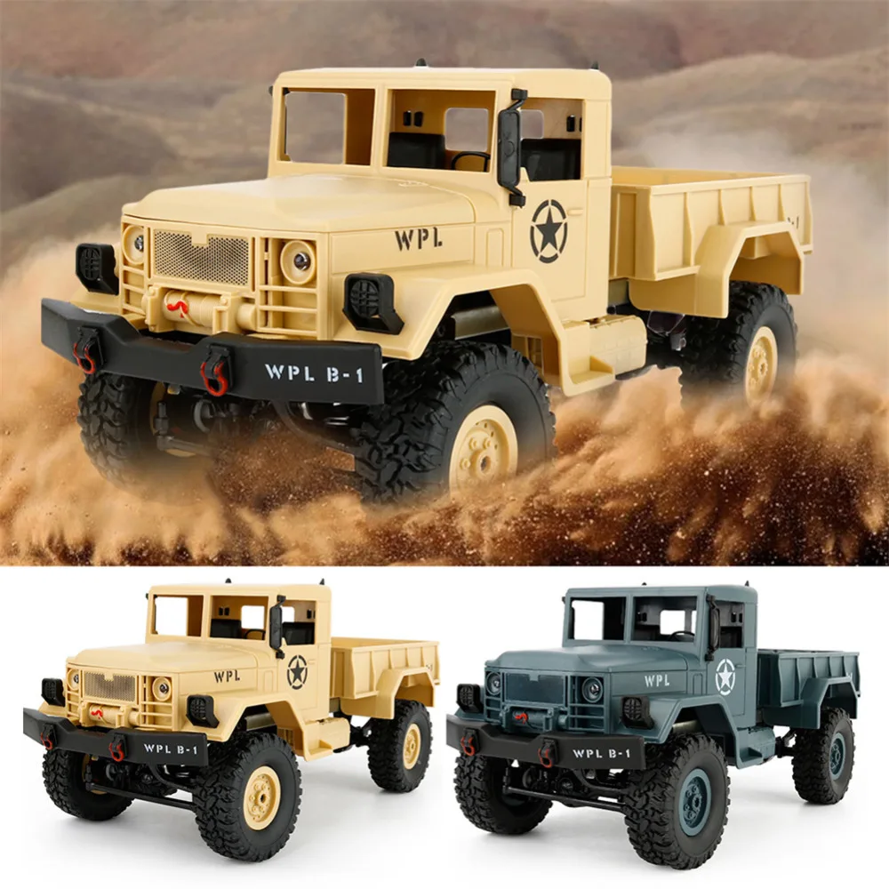

WPL B-1 Military Truck Four-Wheel Drive Off-Road Climbing Car Model 1:16 DIY Version Without Batteries Refitted Toy for Children