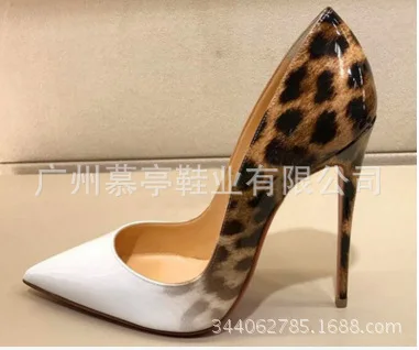 

Shallow Mouth Sharp Fine Color Leopard Print Sexy High-heeled Shoes