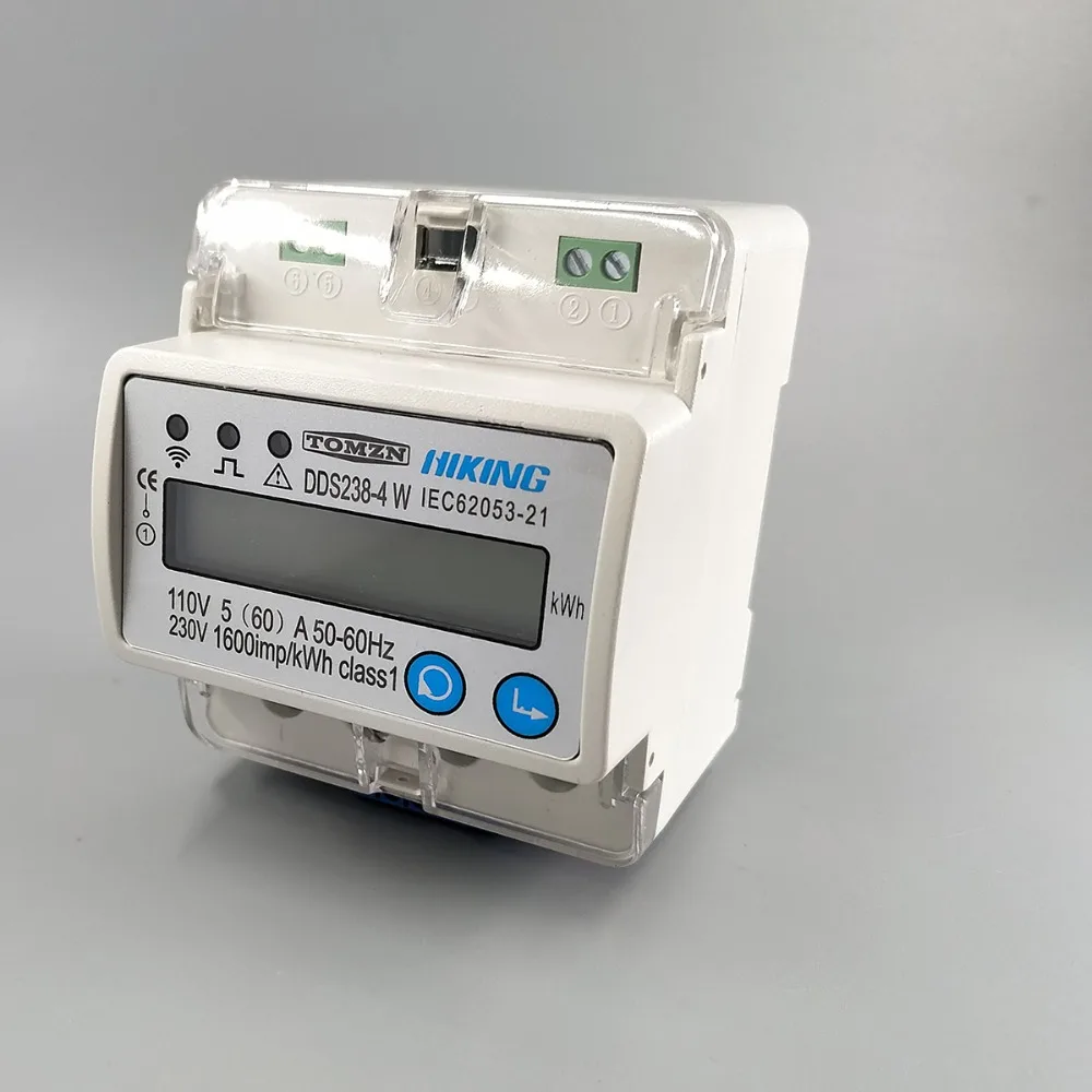 Comprar 5 (60) A 110V 230V 50HZ 60HZ carril Din monofásico WIFI medidor de energía inteligente Kwh sobre protección de corriente y bajo voltaje RS485