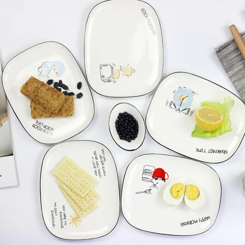 Прямоугольная керамическая тарелка для тортов Boreal, европейский стиль|dessert dish|ceramic dishplate dish | АлиЭкспресс