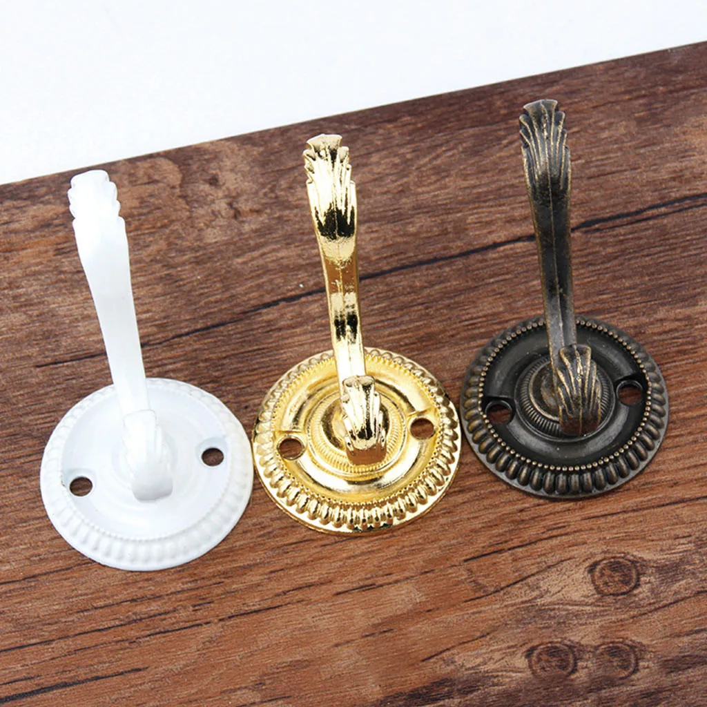 

ISHOWTIENDA Antique Brass Wall Mounted Hook Key Holder Letter Rack Hanger Hanging Home Decor Retro Wall Hooks Screws Hot Sale