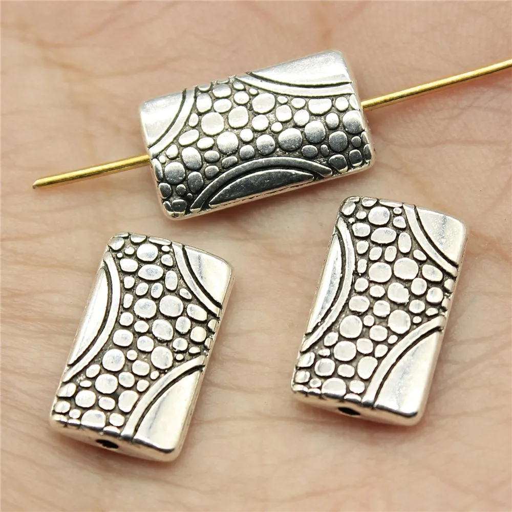 

WYSIWYG 10pcs 15x9x3mm Small Hole Beads Accessories European Beads For Jewelry Making Carved Small Hole Spacers Beads