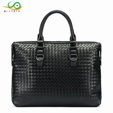 MLITDIS модные мужские сумки портфель мужской тканый узор 14 дюймов ноутбук сумка для компьютера мягкая кожаная мужская сумка, бизнес-мессенджер