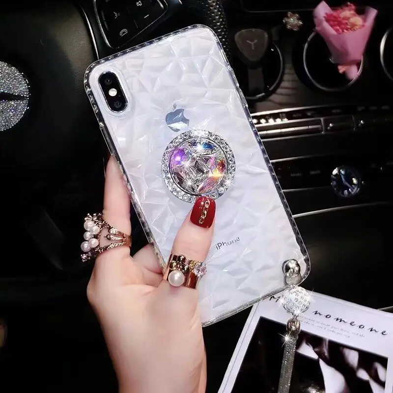 

ORYKSZ Fashion Jewelled Glitter Phone Case For iphone XS Max Case For iphone XR X XS 7 6S 6 8 Plus Cases Silicon Soft Back Cover