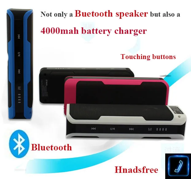 

Newest  Speaker wireless Bluetooth with 4000mah battery charger function touching/touch buttons handsfree USB/TF card support