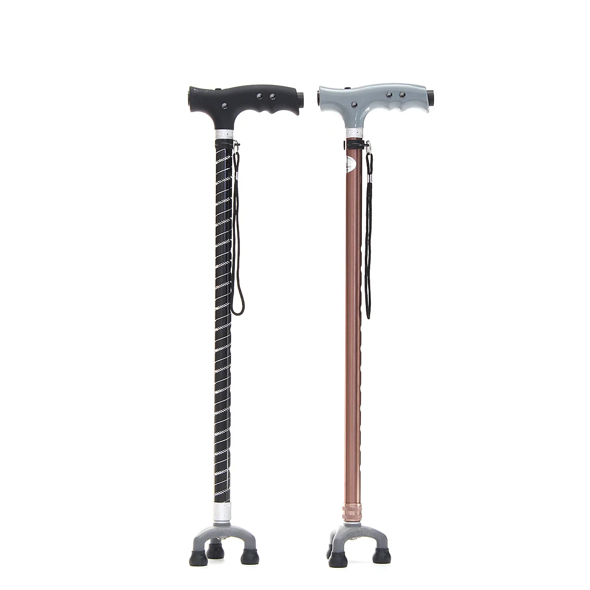 Lidar com Alça de Metal Fiel para o Velho Homem de Trekking Ultraleve Ajustável Bengala Cane Folding Led Light Cabeça Pivotante 3 Base 8 Esporte e Lazer