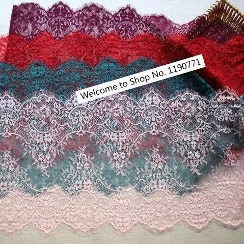 

3 Meter / lot Eyelashes lace trim flower black white lace fabric handmade diy clothes accessories 45cm wide