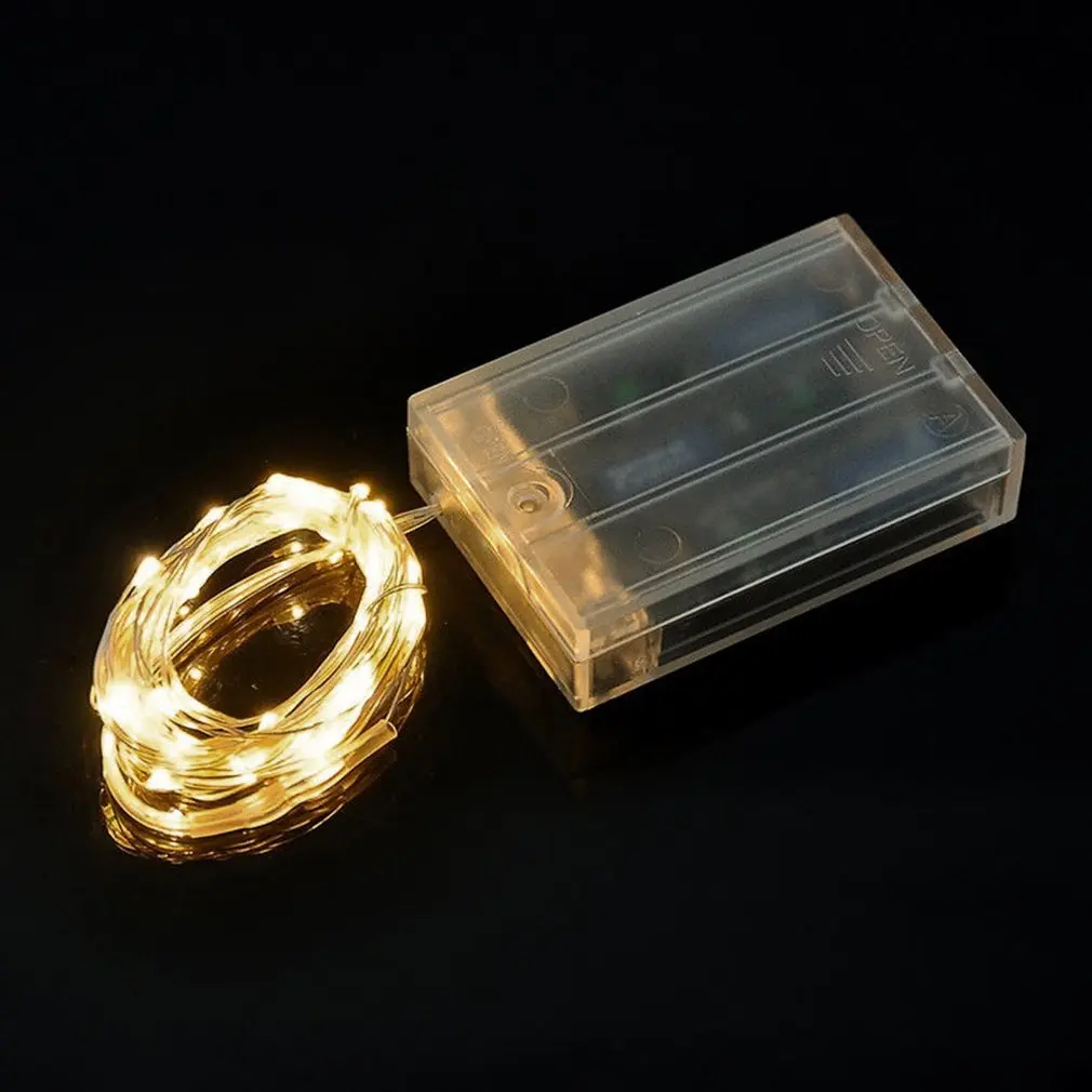 2 м/3 м/5 м светодиодный серебристый провод сказочные огни декоративные огни гирлянды на батарейках водонепроницаемый с 20 30 50 светодиодный