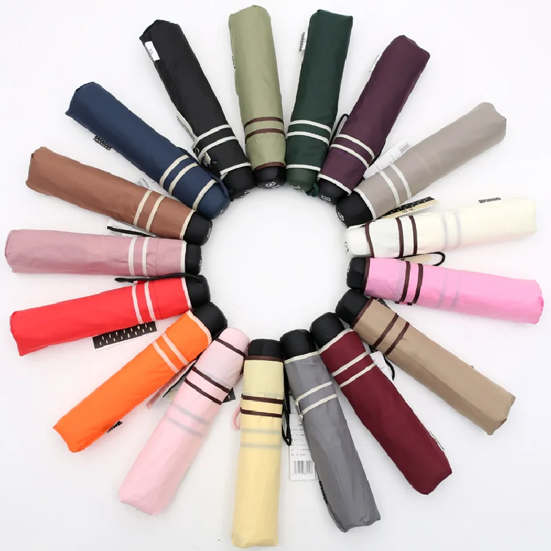 

The New 2018 Fashion Small Clear Plain Coloured Umbrella Fold Creative Sun Umbrella Korean Princess Umbrella Free Shipping