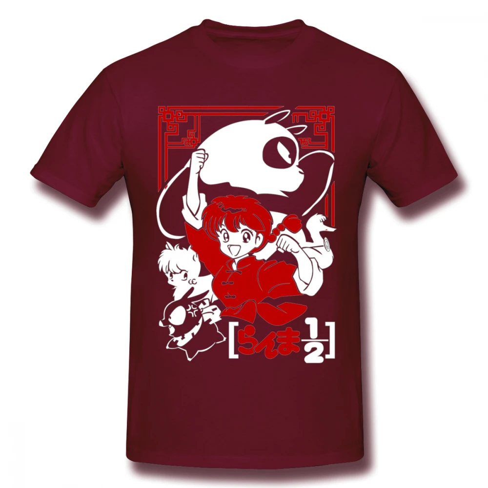 Повседневная мужская футболка Ranma 1/2, модная уличная футболка с круглым вырезом для мальчиков, дизайнерская футболка BONADIAO - Цвет: Коричневый