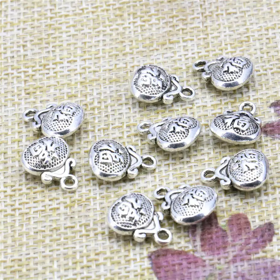 Jewelry Findings 10PCS Copper Metal Pendant Bag Shaped Lucky DIY Loose