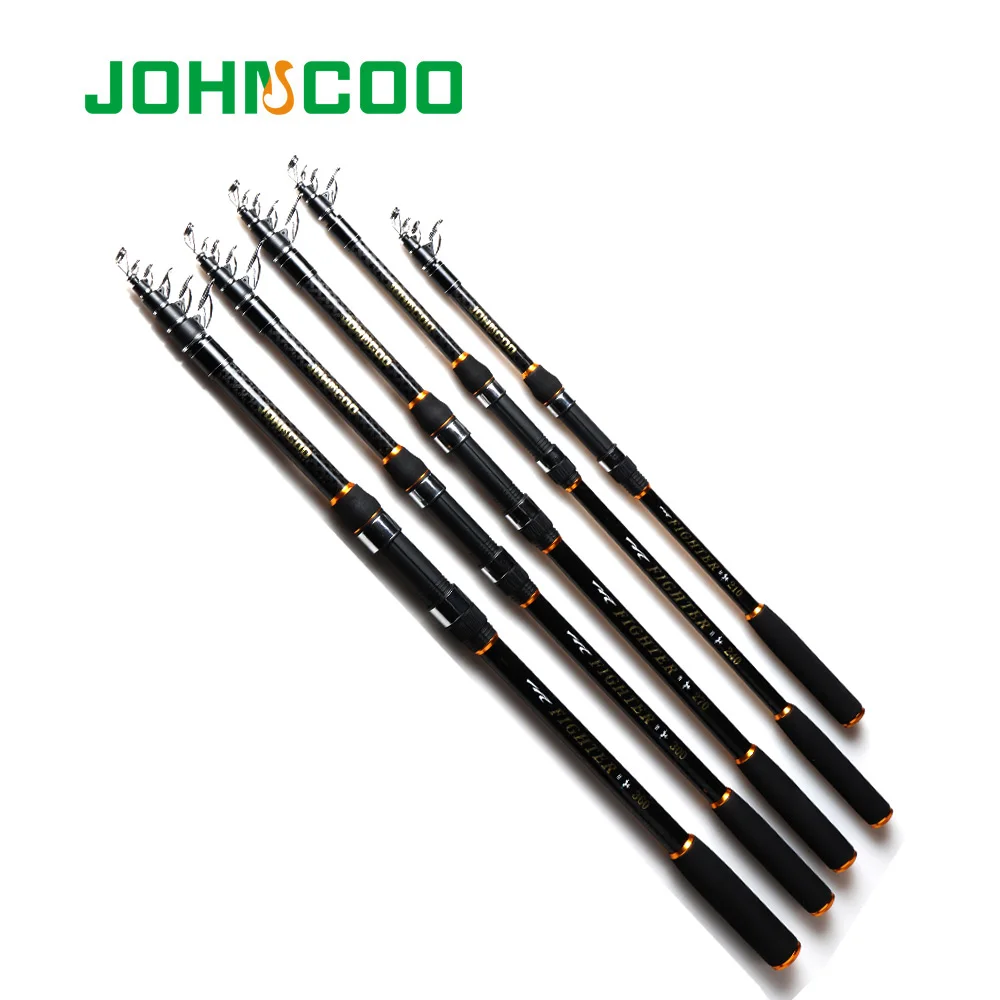 

JOHNCOO Portable Telescopic Fishing Rod 2.1m,2.4m,2.7m,3.0m,3.6m Fishing Pole Travel Sea Fishing Spinning Rod