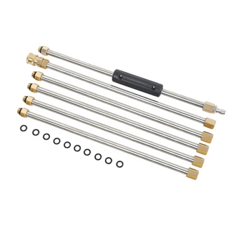 

6pcs Replacement Lance Car Washing Pressure Washer Extension Wand Set Quick Connect Lance Car Water Gun Cleaning Accessories