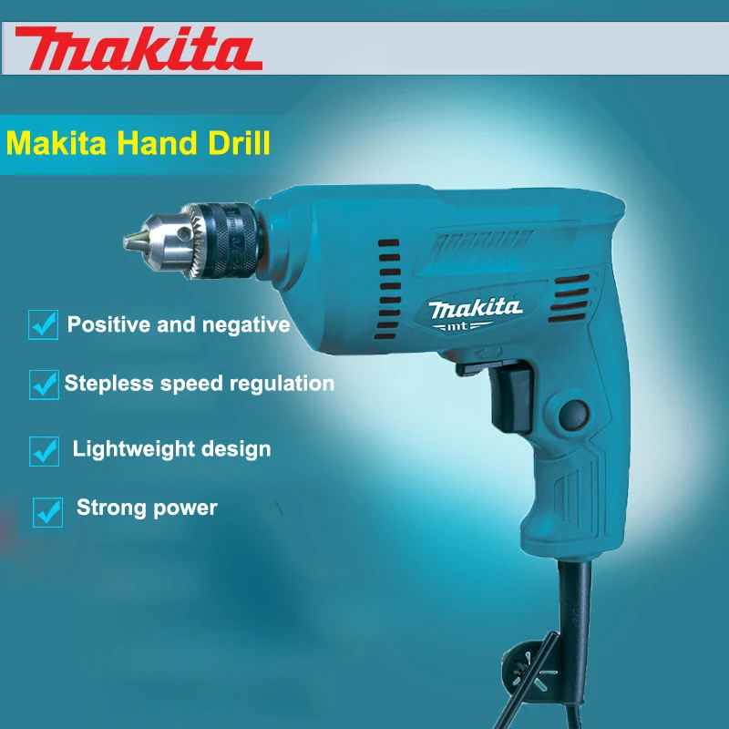 Новая ручная дрель Makita M0600B положительная и отрицательная бесступенчатая регулировка скорости легкая конструкция мощный дом Пистолетная дрель