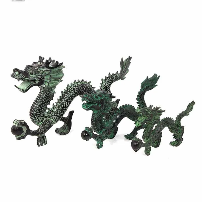 Billige Feng Shui bronze drachen fang perlen ornamente glück hause handwerk dekorative kunst