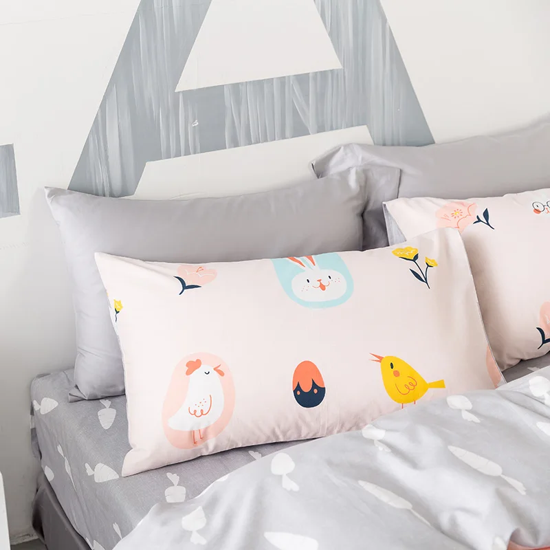 Waliicorners Cartoon 100% Cotton Bedding Set cute cat Duvet Cover Sets Soft Bed Linen Flat Bed Sheet Set Pillowcase 4PCS bed cover 69 5T6A5594