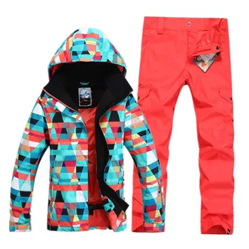 

New Gsou snow ski suit outdoor breathable warm windproof thickening waterproof ski hiking suit