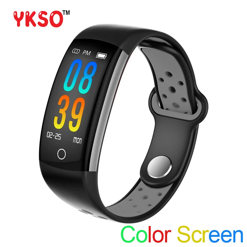 YKSO 0 96 дюймов ЖК-дисплей Smart band Водонепроницаемый Цвет Экран Фитнес браслет Q6