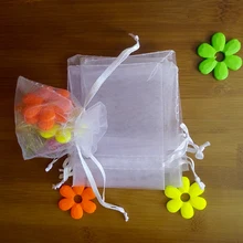 300 шт 10*15 см белая подарочная Сумка из органзы стенд для ювелирных украшений сумки Сумка на шнурке для браслетов/ожерелье/сумка из пряжи