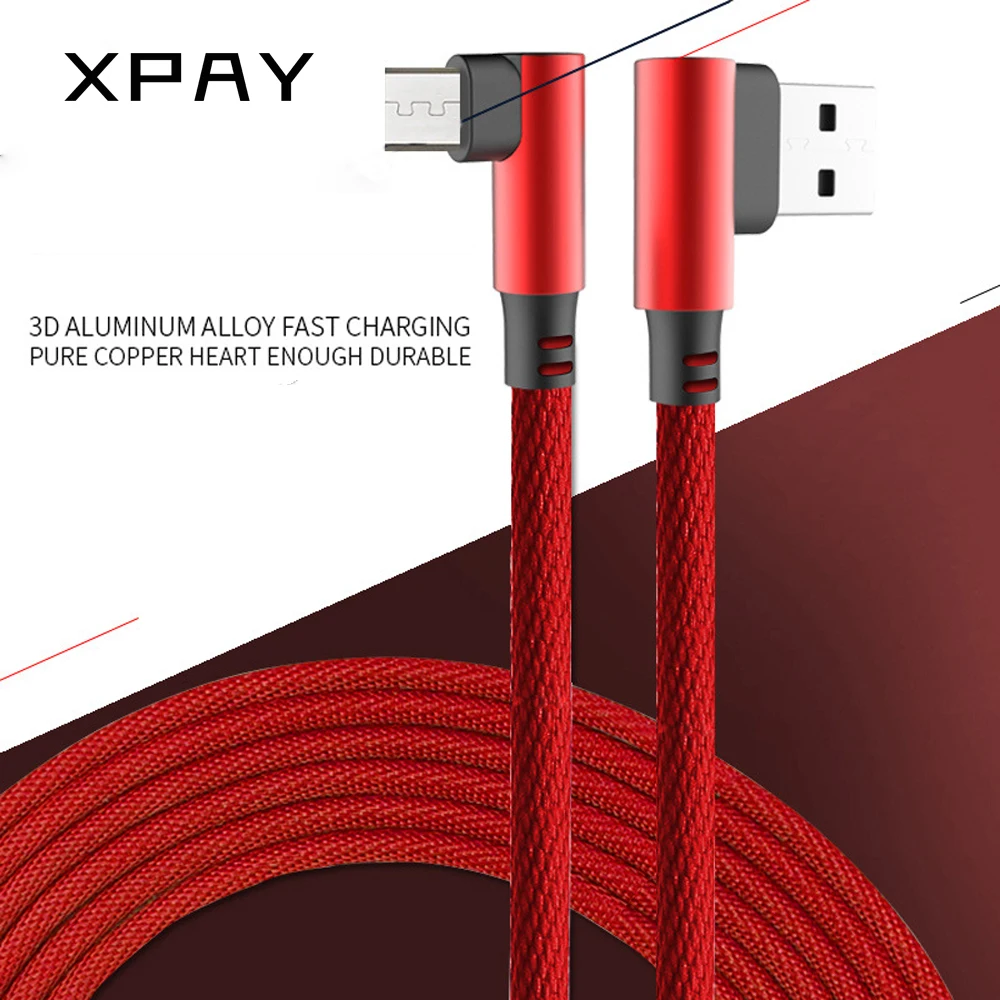

XPAY Micro USB Cable 1m 2m Fast Charging Nylon USB Sync Data Mobile Phone Android Adapter Charger Cable for xiaomi Samsung Cable