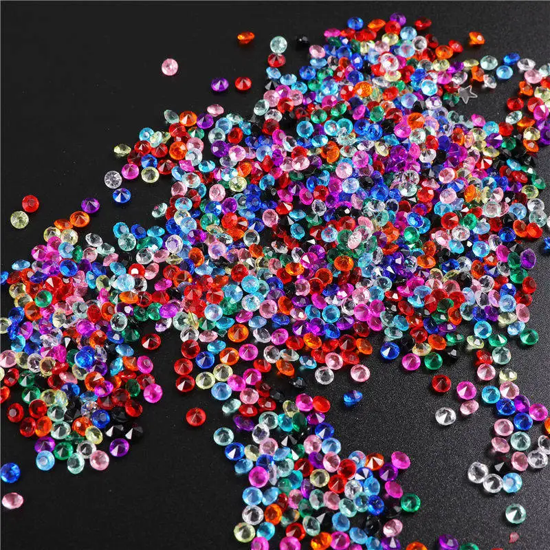 1000pcs 3.8mm Acrylic Diamond Confetti Wedding Party Festive Decoration Clear Crystals Centerpiece DIY Craft Embellishment 62463